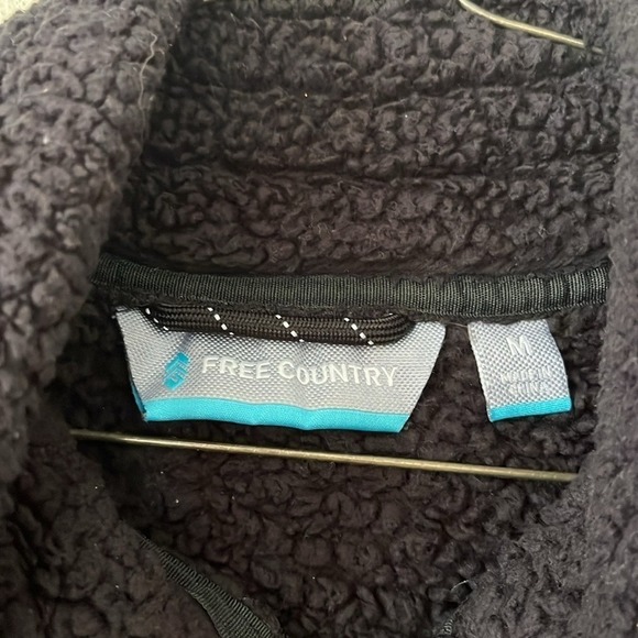 Free Country Sierra Butter Pile sherpa jacket full zip pockets black medium - Picture 4 of 5